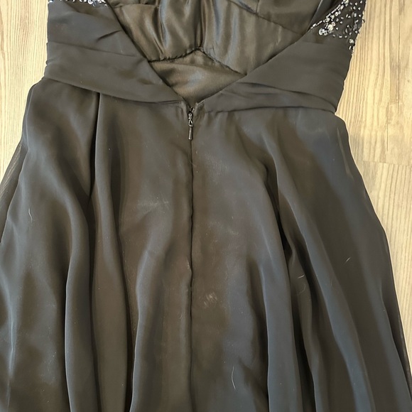 Black Halter Formal Dress with Silver Rhinestones - Picture 5 of 11